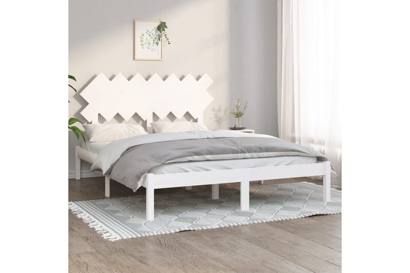 beBasic sengeramme 140x200 cm massivt træ hvid - Hvid - Møbler - Senge - Sengeramme & sengestel