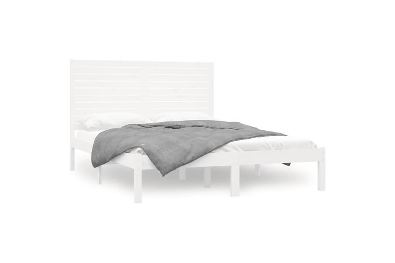 beBasic sengeramme 140x200 cm massivt træ hvid - Hvid - Møbler - Senge - Sengeramme & sengestel