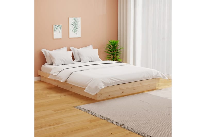 beBasic sengeramme 150x200 cm 5FT King massivt træ - Brun - Møbler - Senge - Sengeramme & sengestel