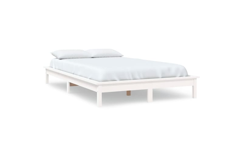 beBasic sengeramme 150x200 cm 5FT King Size massivt fyrretræ hvid - Hvid - Sengeramme & sengestel