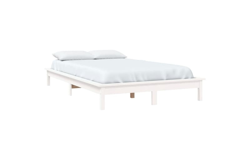 beBasic sengeramme 150x200 cm 5FT King Size massivt fyrretræ hvid - Hvid - Sengeramme & sengestel