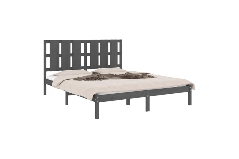 beBasic sengeramme 150x200 cm 5FT kingsize massivt træ grå - GrÃ¥ - Møbler - Senge - Sengeramme & sengestel