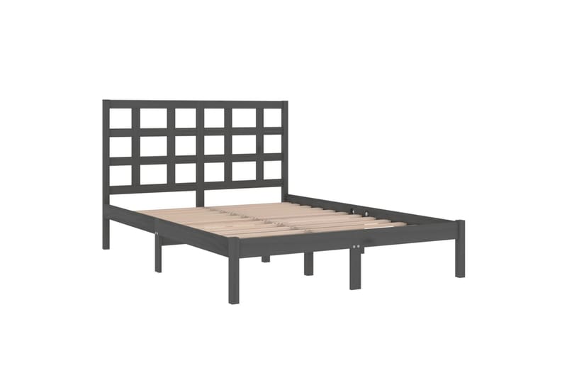 beBasic sengeramme 150x200 cm 5FT kingsize massivt træ grå - GrÃ¥ - Møbler - Senge - Sengeramme & sengestel