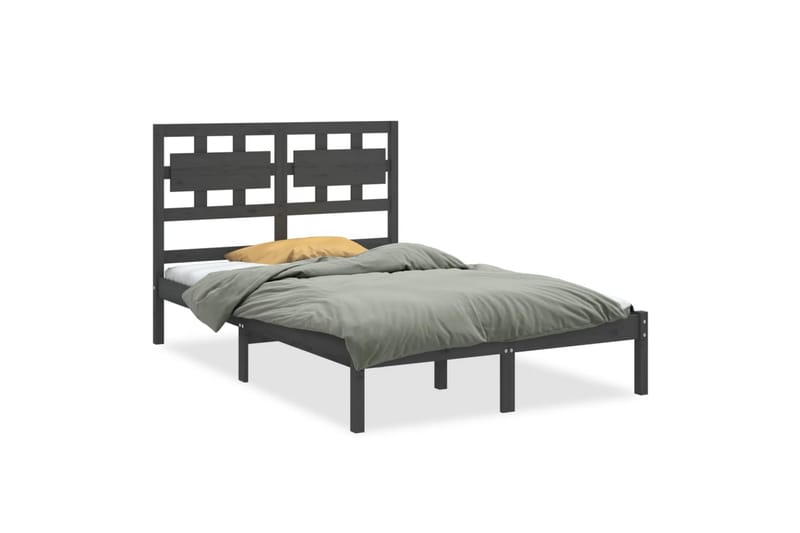 beBasic sengeramme 150x200 cm 5FT kingsize massivt træ grå - GrÃ¥ - Møbler - Senge - Sengeramme & sengestel