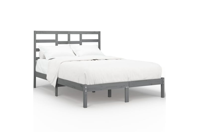 beBasic sengeramme 150x200 cm 5FT kingsize massivt træ grå - GrÃ¥ - Møbler - Senge - Sengeramme & sengestel