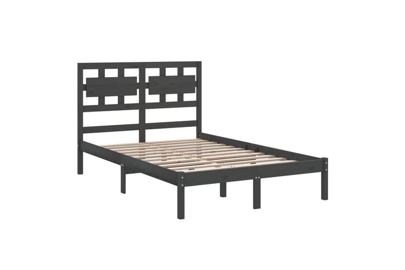 beBasic sengeramme 150x200 cm 5FT kingsize massivt træ grå - GrÃ¥ - Møbler - Senge - Sengeramme & sengestel