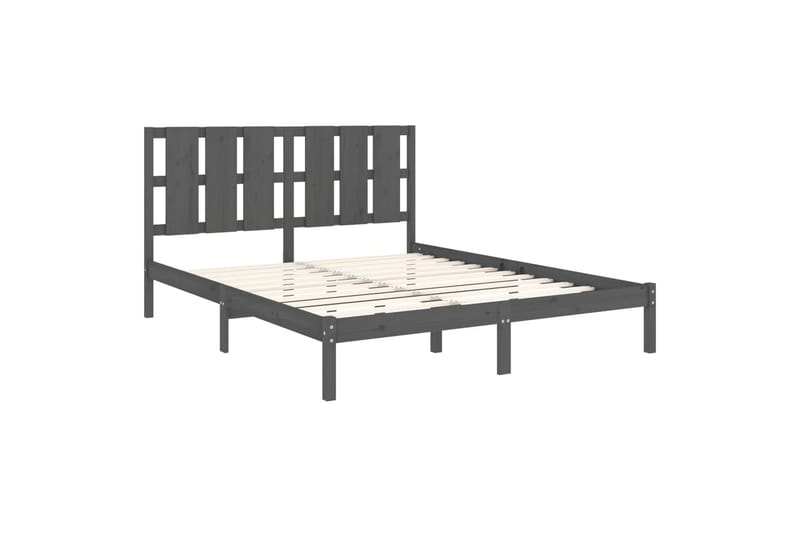 beBasic sengeramme 150x200 cm 5FT kingsize massivt træ grå - GrÃ¥ - Møbler - Senge - Sengeramme & sengestel