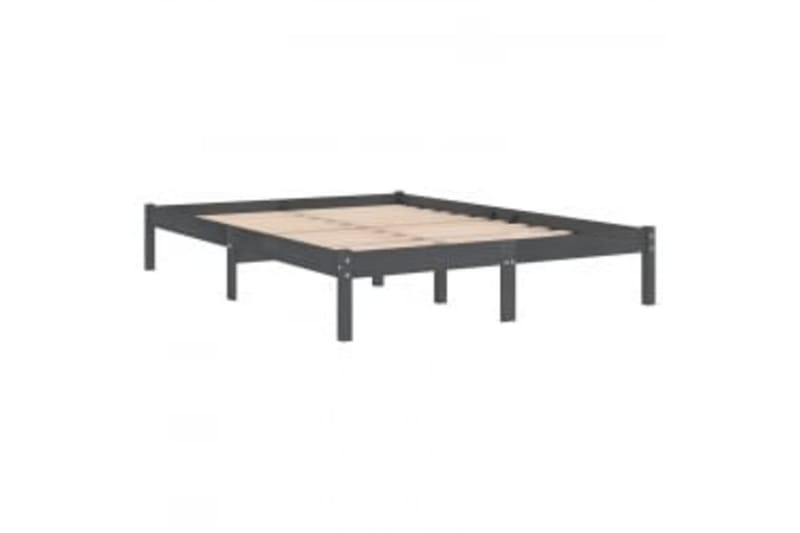 beBasic sengeramme 150x200 cm 5FT kingsize massivt træ grå - GrÃ¥ - Møbler - Senge - Sengeramme & sengestel
