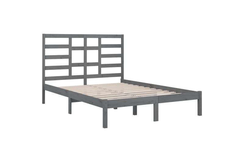 beBasic sengeramme 150x200 cm 5FT kingsize massivt træ grå - GrÃ¥ - Møbler - Senge - Sengeramme & sengestel