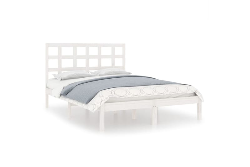 beBasic sengeramme 150x200 cm 5FT kingsize massivt træ hvid - Hvid - Sengeramme & sengestel