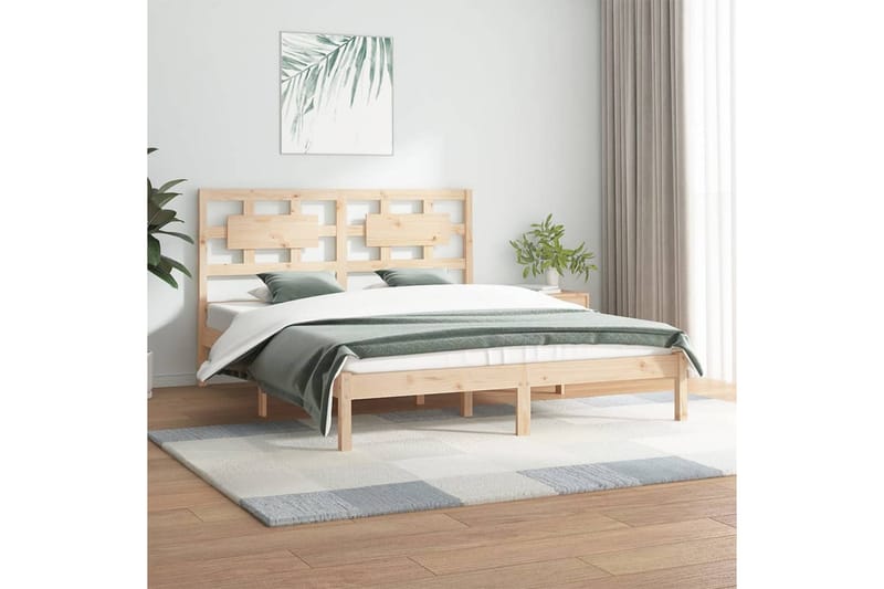 beBasic sengeramme 150x200 cm King Size massivt fyrretræ - Brun - Møbler - Senge - Sengeramme & sengestel
