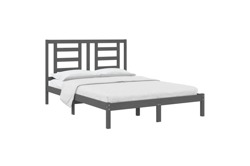 beBasic sengeramme 150x200 cm King Size massivt fyrretræ grå - GrÃ¥ - Møbler - Senge - Sengeramme & sengestel