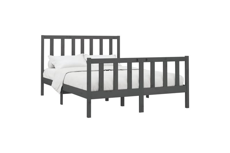 beBasic sengeramme 150x200 cm King Size massivt fyrretræ grå - GrÃ¥ - Møbler - Senge - Sengeramme & sengestel