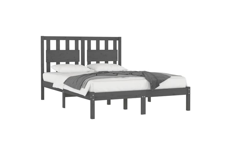 beBasic sengeramme 150x200 cm King Size massivt fyrretræ grå - GrÃ¥ - Møbler - Senge - Sengeramme & sengestel