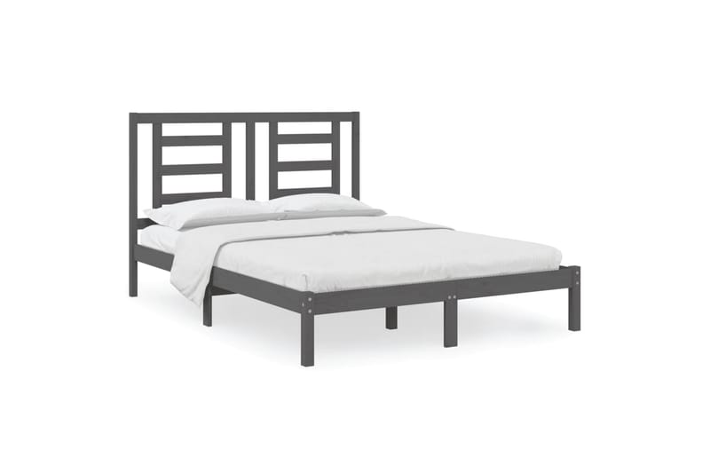 beBasic sengeramme 150x200 cm King Size massivt fyrretræ grå - GrÃ¥ - Møbler - Senge - Sengeramme & sengestel