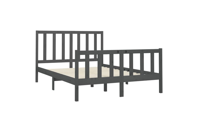 beBasic sengeramme 150x200 cm King Size massivt fyrretræ grå - GrÃ¥ - Møbler - Senge - Sengeramme & sengestel