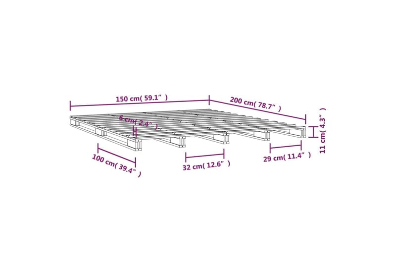 beBasic sengeramme 150x200 cm King Size massivt fyrretræ gyldenbrun - Brun - Møbler - Senge - Sengeramme & sengestel