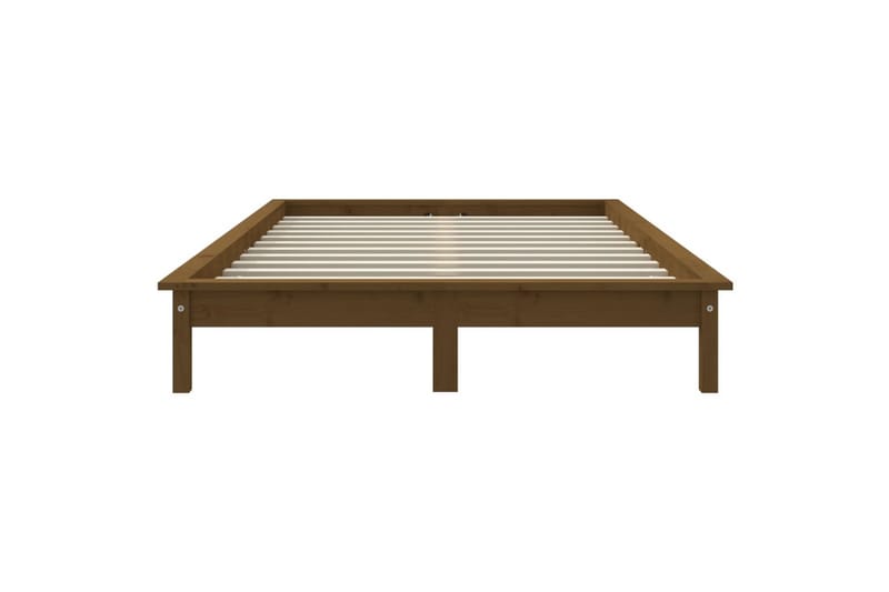 beBasic sengeramme 150x200 cm King Size massivt fyrretræ gyldenbrun - Brun - Sengeramme & sengestel