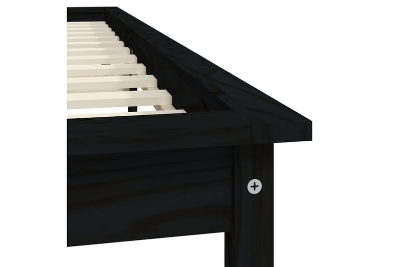 beBasic sengeramme 150x200 cm King Size massivt fyrretræ sort - Sort - Møbler - Senge - Sengeramme & sengestel