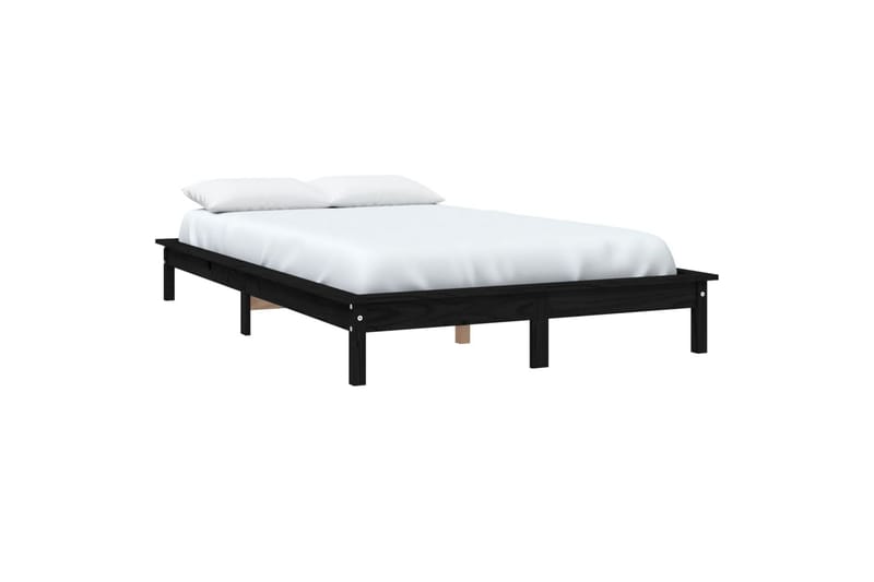 beBasic sengeramme 150x200 cm King Size massivt fyrretræ sort - Sort - Sengeramme & sengestel