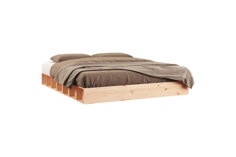 beBasic sengeramme 150x200 cm King Size massivt træ - Brun - Møbler - Senge - Sengeramme & sengestel