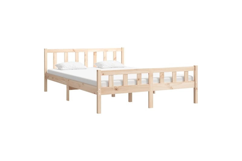 beBasic sengeramme 150x200 cm King Size massivt træ - Brun - Møbler - Senge - Sengeramme & sengestel