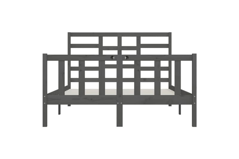 beBasic sengeramme 150x200 cm King Size massivt træ grå - GrÃ¥ - Møbler - Senge - Sengeramme & sengestel