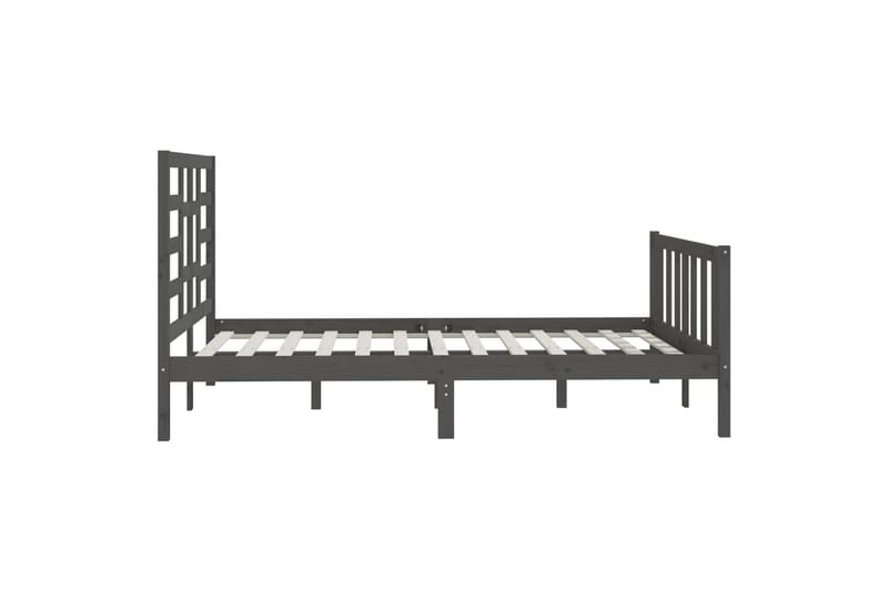 beBasic sengeramme 150x200 cm King Size massivt træ grå - GrÃ¥ - Møbler - Senge - Sengeramme & sengestel