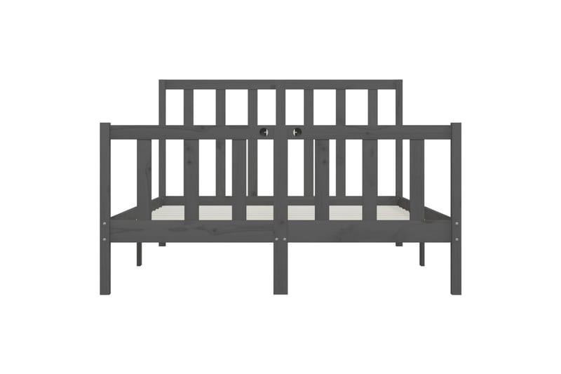 beBasic sengeramme 150x200 cm King Size massivt træ grå - GrÃ¥ - Møbler - Senge - Sengeramme & sengestel
