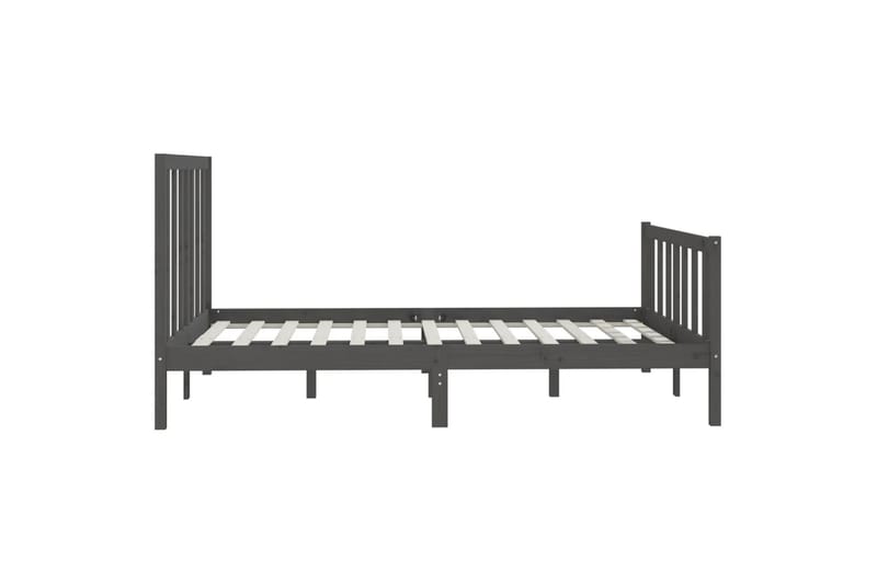 beBasic sengeramme 150x200 cm King Size massivt træ grå - GrÃ¥ - Møbler - Senge - Sengeramme & sengestel