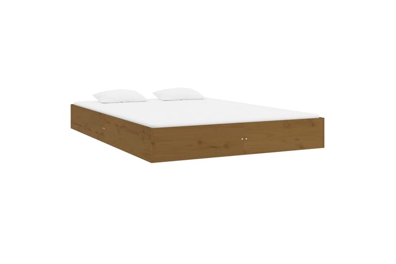 beBasic sengeramme 150x200 cm King Size massivt træ gyldenbrun - Brun - Møbler - Senge - Sengeramme & sengestel