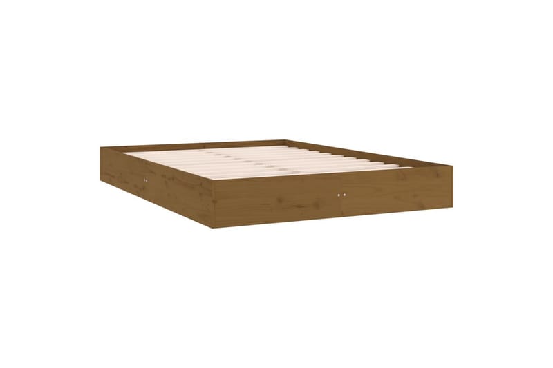 beBasic sengeramme 150x200 cm King Size massivt træ gyldenbrun - Brun - Sengeramme & sengestel