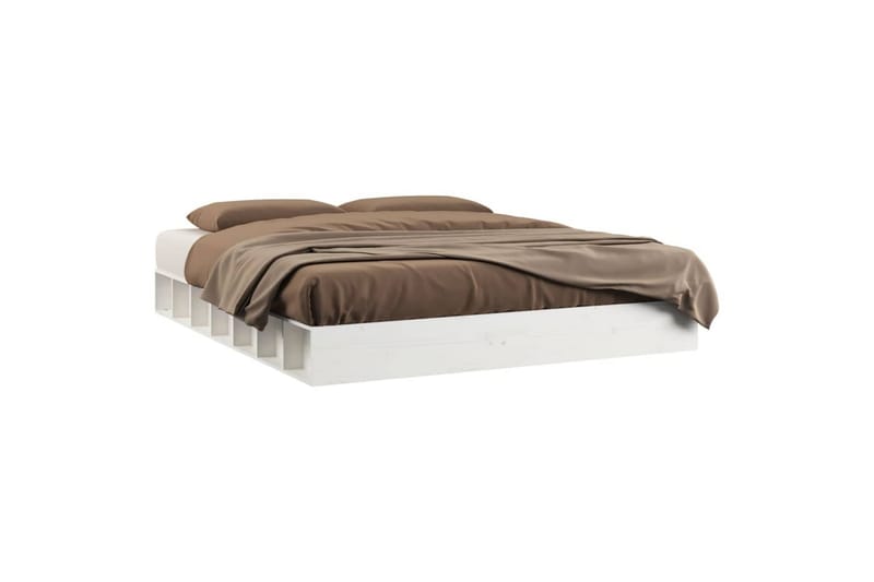 beBasic sengeramme 150x200 cm King Size massivt træ hvid - Hvid - Sengeramme & sengestel