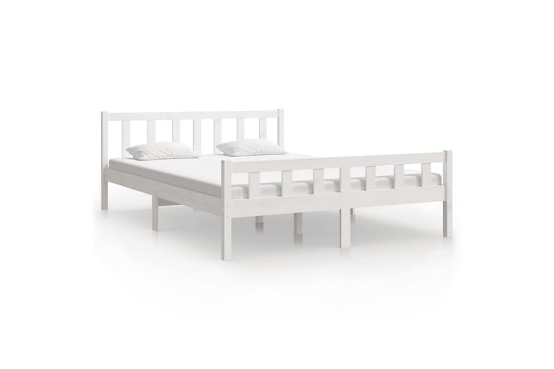 beBasic sengeramme 150x200 cm King Size massivt træ hvid - Hvid - Sengeramme & sengestel