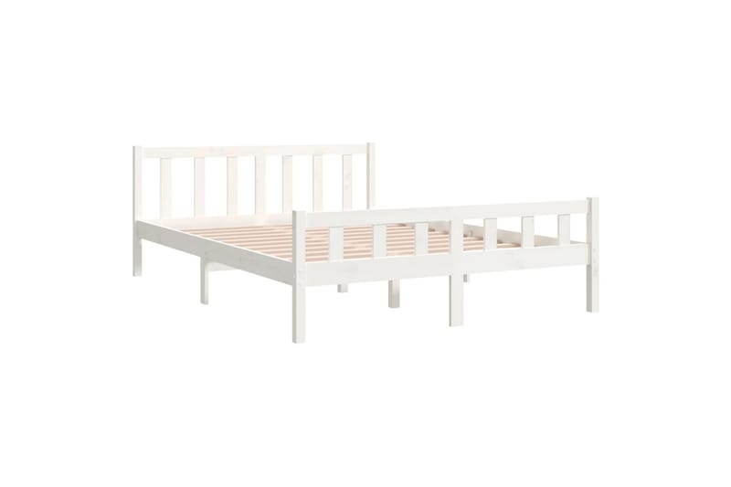 beBasic sengeramme 150x200 cm King Size massivt træ hvid - Hvid - Sengeramme & sengestel