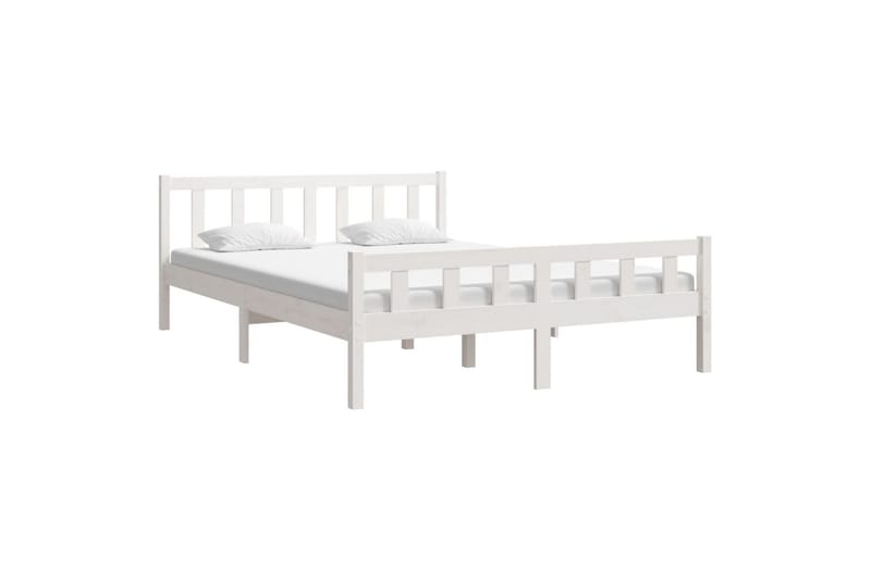 beBasic sengeramme 150x200 cm King Size massivt træ hvid - Hvid - Sengeramme & sengestel