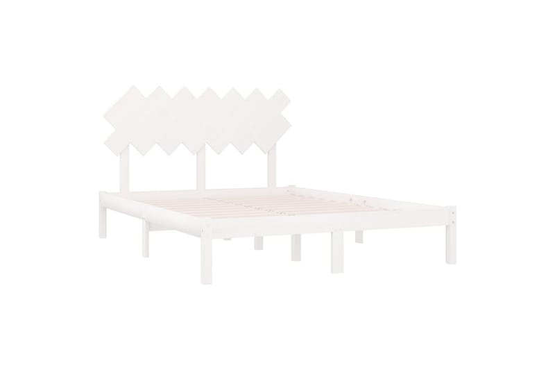 beBasic sengeramme 150x200 cm King Size massivt træ hvid - Hvid - Møbler - Senge - Sengeramme & sengestel