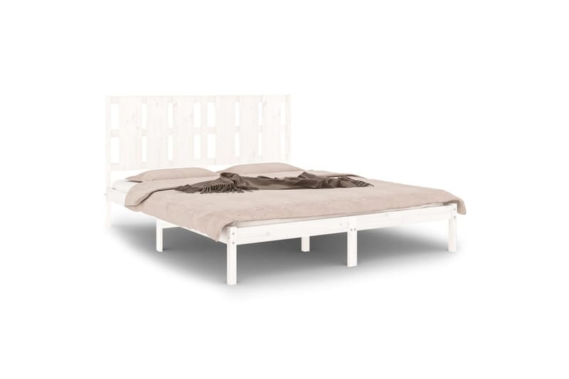 beBasic sengeramme 150x200 cm King Size massivt træ hvid - Hvid - Sengeramme & sengestel