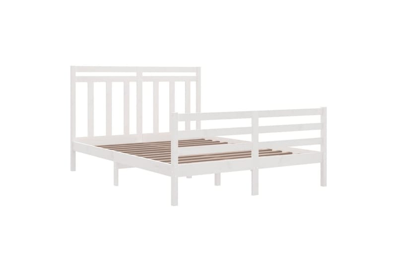 beBasic sengeramme 150x200 cm King Size massivt træ hvid - Hvid - Sengeramme & sengestel