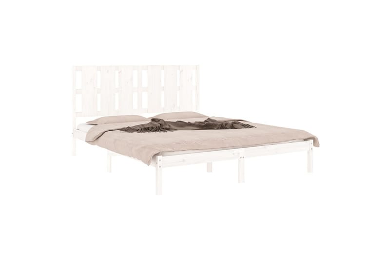 beBasic sengeramme 150x200 cm King Size massivt træ hvid - Hvid - Møbler - Senge - Sengeramme & sengestel
