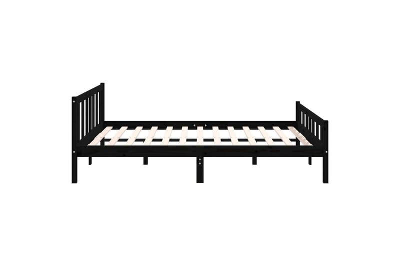 beBasic sengeramme 150x200 cm King Size massivt træ sort - Sort - Sengeramme & sengestel