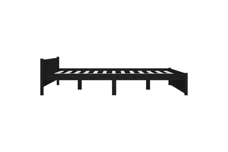 beBasic sengeramme 150x200 cm King Size massivt træ sort - Sort - Sengeramme & sengestel