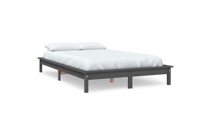 beBasic sengeramme 150x200 cm kingsize massivt fyrretræ grå - GrÃ¥ - Møbler - Senge - Sengeramme & sengestel