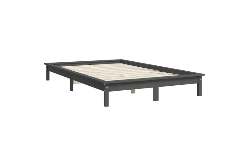 beBasic sengeramme 150x200 cm kingsize massivt fyrretræ grå - GrÃ¥ - Sengeramme & sengestel