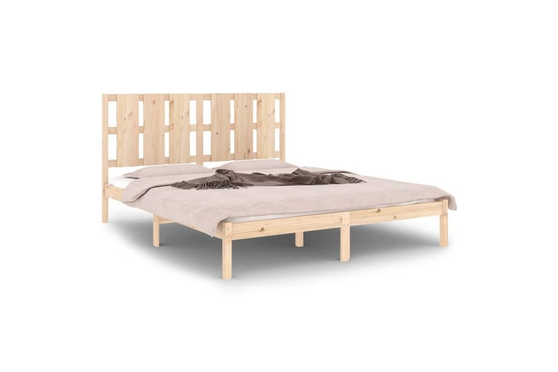 beBasic sengeramme 150x200 cm kingsize massivt træ - Brun - Møbler - Senge - Sengeramme & sengestel