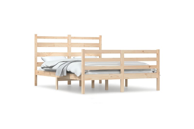 beBasic sengeramme 160x200 cm massivt fyrretræ - Brun - Møbler - Senge - Sengeramme & sengestel