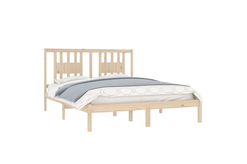 beBasic sengeramme 160x200 cm massivt fyrretræ - Brun - Møbler - Senge - Sengeramme & sengestel