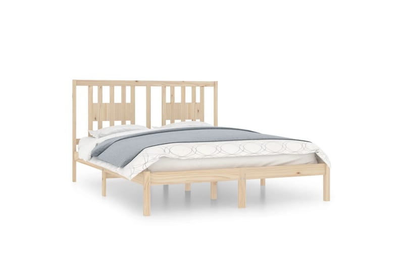 beBasic sengeramme 160x200 cm massivt fyrretræ - Brun - Møbler - Senge - Sengeramme & sengestel