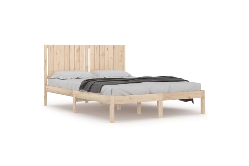 beBasic sengeramme 160x200 cm massivt fyrretræ - Brun - Møbler - Senge - Sengeramme & sengestel