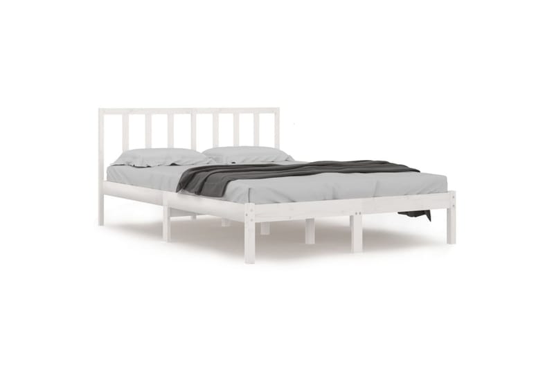 beBasic sengeramme 160x200 cm massivt fyrretræ hvid - Hvid - Møbler - Senge - Sengeramme & sengestel